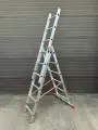 Лестница стремянка трехсекционная алюминиевая 4306 Sarayli 3х6, высота в разложенном виде 3,30м