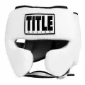 Шлем боксерский TITLE Boxing Leather Sparring Headgear, размер M, белый