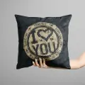Подушка декоративная, велюр, I love you, съемный чехол, 2 шт