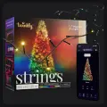 Электрогирлянда Twinkly Strings, светодиодная RGB+W, 250 диодов, 20 м, разноцветная + чистый белый свет, адресные диоды, черный провод