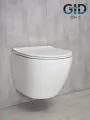 Безободковый подвесной унитаз Gid Tr2198 с прочной крышкой-микролифт из дюропласта