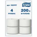 Туалетная бумага Tork Universal, в рулонах, система T2, 200 м, 1сл, белая, 4 рулона (арт: 120197)