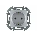 20 шт. Legrand INSPIRIA Алюминий Розетка 2К+З со шторками - немецкий стандарт - 16 А - 250 В, 673732