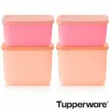 Набор контейнеров Tupperware Кубикс, 650 мл и 1 л, розовый, 4 шт