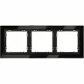 Рамка стеклянная для розетки и выключателя VOLTUM на 3 поста цвет черный VLS110308