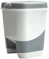 Ведро-контейнер OfficeClean для мусора, 20 литров, с педалью, пластик, серое (299882)