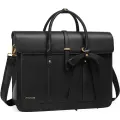 MOSISO Женская сумка для ноутбука из искусственной кожи 13-16 дюймов, Black, 15-16 inch, Унисекс