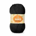 Пряжа Calico Bebe Nako, черный - 217, 50% хлопок, 50% акрил, 5 мотков, 100 г, 245 м.