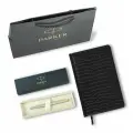 Ручка перьевая PARKER Jotter Core Stainless Steel GT, ежедневник А5 черный, пакет, 880902