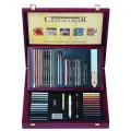 Художественный набор карандашей CretacoloR Selection в деревянной коробке под красное дерево