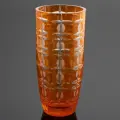 Ваза Подарочная оранжевого цвета с геометрическим декором, стекло