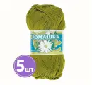 Пряжа ПНК им. Кирова Ромашка (4806), зеленый горошек, 5 шт. по 75 г