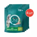 Сухой корм Purina ONE для домашних кошек с индейкой и цельными злаками, 750 г, 4 шт