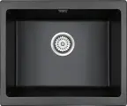 Мойка кухонная Paulmark Gera 60 PM205546-BL прямоугольная, 55x46, встраиваемая снизу, матовая, черная, российская