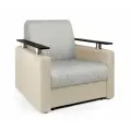 Кресло-кровать Шарм 80 экокожа беж и серый шенилл