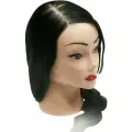 Голова манекен для причесок DEWAL Pro брюнетка, протеиновые волосы, темный брюнет