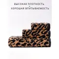 Полотенце банное махровое набор полотенец Леопард желтый 3 шт