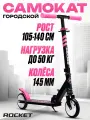 Самокат двухколесный детский R0201 ROCKET, алюминиевый, колеса PU, 145 мм, розовый