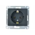 15 шт. Systeme Electric Glossa Антрацит, Розетка с заземлением, 16А, GSL000743
