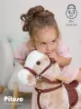 Качалка детская, лошадка каталка Pituso 2 в 1, кнопка ржания и цокота, качание хвоста, открывает рот, цвет серый с белым