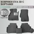 Коврики Инфинити М35X / Infiniti M35X (2006-2010) с бортиками, 3D ковры EVA, ЕВА, ЭВА с бортами+подпятник
