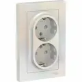 Розетка электрическая 2 поста Systeme Electric Atlas Design жемчуг 1240275