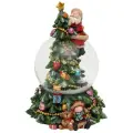 Снежный шар ёлочка И санта, музыкальный, 13х19 см, Sigro 50-0897