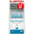 Корм для кошек при пищевой аллергии Farmina Vet Life Hypoallergenic Pork & Potato, 1.5 кг
