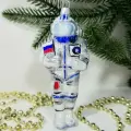 Irena-Co елочная игрушка, стекло Космонавт (12,5х6х5см)