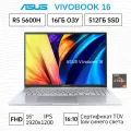 Ноутбук ASUS Vivobook16,16, IPS, Ryzen5 5600H，DDR4 16ГБ，SSD 512ГБ，Windows 11 Pro