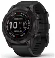 Умные часы GARMIN FENIX 7 Sapphire Solar титановый серый DLC с черным ремешком