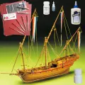 Сборная модель корабля от Mantua (Италия), шебека French Xebec, 240 часов, 520 мм, М.1:49, подарочный набор с инструментами