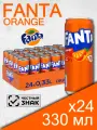 Fanta Orange, 0.33 л, 24 шт, банка, газированный напиток Фанта Апельсин, жб)