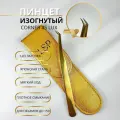 Пинцет LSP для наращивания ресниц топорик Corner 45’ золотой люкс
