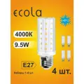 4 шт. Лампа Экола кукуруза E27, Ecola LED светодиодная 9,5W 4000K естественно-белый свет, 220V
