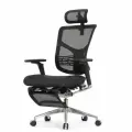 Кресло с подножкой FALTO STAR 2 (подлокотники 6D(360), сетка, цвет чёрный)