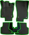 ЕВА коврики для Skoda Octavia A7 (2013-2020) 3 пок. / Шкода Октавия А7 / Черные соты / Зеленый кант / Комплект 5 шт.