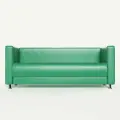 Диван прямой офисный из эко кожи с подлокотниками Пауза (Зеленый 200)