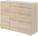 Комод напольный НК, 120х95х39 см, 4 ящика и дверца, ЛДСП, матовый фасад, цвет дуб сонома