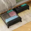 Короб для хранения , герметичный, на колесах, с прозрачной крышкой，черное, 1 штука