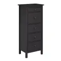 Комод узкий Хемнэс Hemnes/ Кымор, 58х131х40см, 5 ящиков, черный