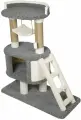 Высокая когтеточка-столбик с домиком и лежанкой для кошек Игруля графит