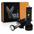 Светодиодные лампы H4 Y10, Led лампы H4 белые, Led H4, 6000k, 8000lm, Led линзы, без разбора фары. mini Bi-Led lenses