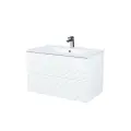 Тумба с раковиной IDDIS Bild 80 подвесная, 2 ящика, белая