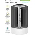Душевая кабина Domani-Spa Delight Slim 90х90, высокий поддон, черные стенки, черный профиль, стекло прозрачное 4 мм