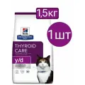 Сухой корм Hill's Prescription Diet Feline y/d Thyroid Care для кошек , (1шт по 1,5кг)