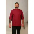 Китель поварской мужской вилан, бордовый, размер 56-58, рост 182–188, ткань Тиси
