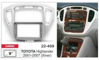 Переходная рамка 9 Android для а/м TOYOTA Highlander 2001-2007 (серебро) CARAV 22-409