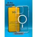 Комплект для iPhone 16 Pro : прозрачный чехол с MagSafe и анимацией + стекло 9D (полная защита)