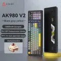 Механическая клавиатура AJAZZ AK980 V2, трехрежимная RGB Maillard axis с экраном (черный, серый и желтый)